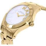 Marc Jacobs Rivera White Dial Gold Steel Strap Watch for Women - MBM3134