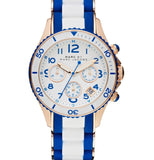 Marc Jacobs Rock Chronograph White Dial Two Tone Silicone Strap Watch for Women - MBM2594