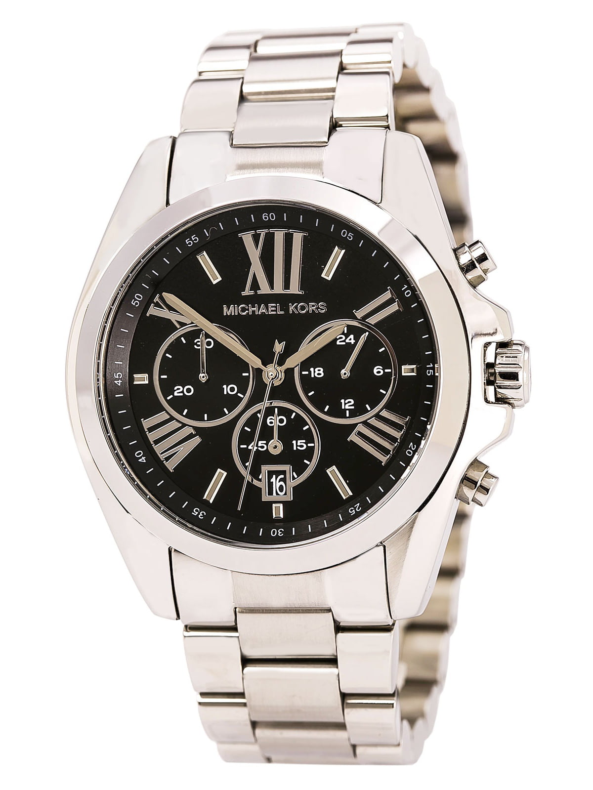 Michael Kors Bradshaw Black Dial Silver Steel Strap Watch for Men - MK5705