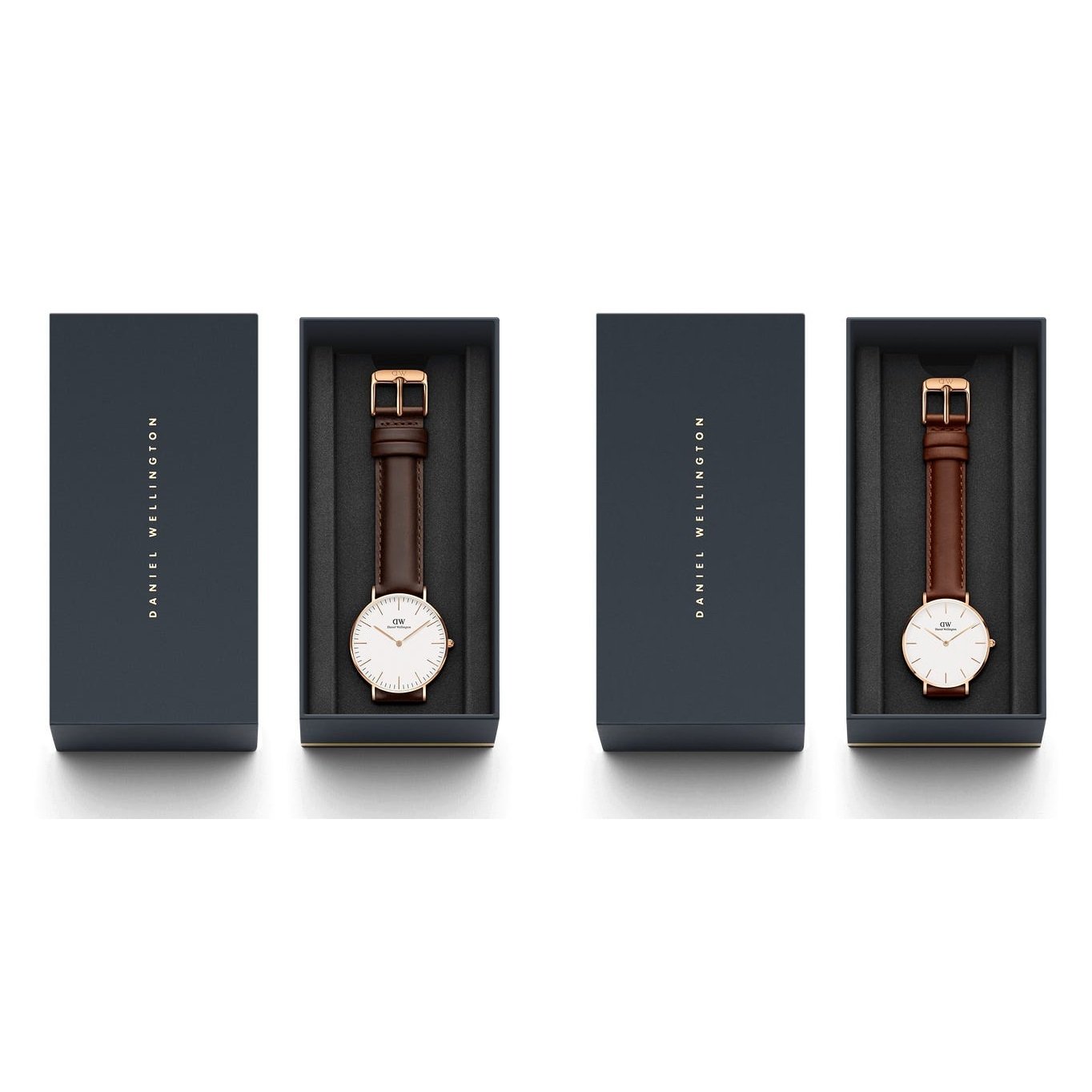 Daniel Wellington Classic Bristol White Dial Brown Leather Strap Watch For Women - DW00100039