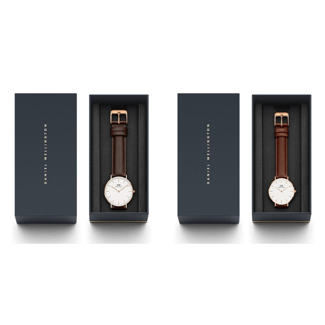 Daniel Wellington Classic Bristol White Dial Brown Leather Strap Watch For Women - DW00100039