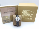 Burberry The City White Dial Black Leather Strap Watch for Women - BU9206
