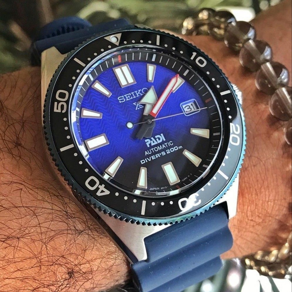 Seiko Prospex PADI Special Edition Divers 200M Blue Dial Blue Rubber Strap Watch For Men - SPB071J1