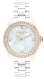Coach Preston Mother of Pearl White Dial White Steel Strap Watch for Women - 14503662