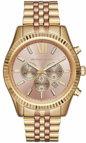 Michael Kors Lexington Gold Dial Gold Steel Strap Watch for Women - MK6473