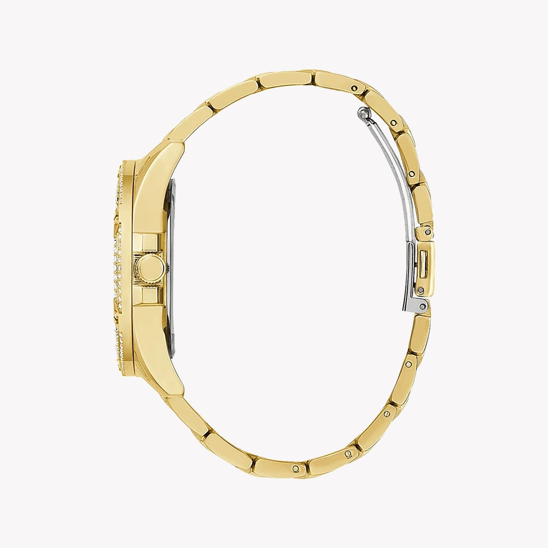 Guess Sol Chronograph Gold Dial Gold Steel Strap Watch For Women - GW0483L2