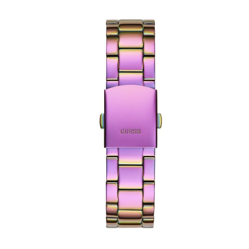 Guess Confetti Chronograph Crystals Multicolor Dial Purple Steel Strap Watch For Women - GW0483L5