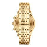 Emporio Armani Classic Chronograph Black Dial Gold Steel Strap Watch For Men - AR1893