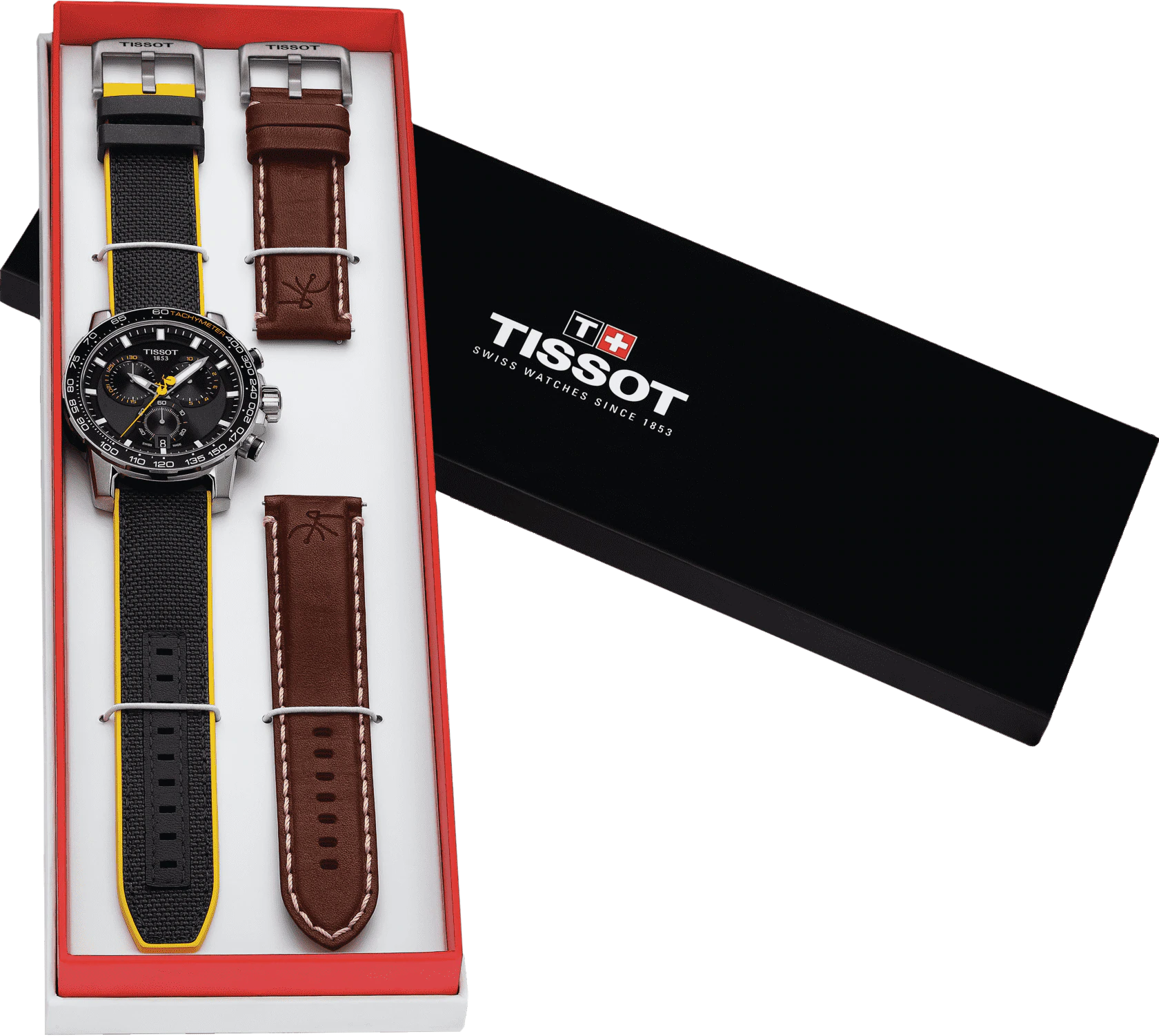 Tissot T Sport Supersport Chrono Tour De France Black Dial Black Nylon Strap Watch for Men - T125.617.17.051.00