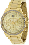 Michael Kors Brinkley Diamonds Gold Dial Gold Steel Strap Watch for Women - MK6187