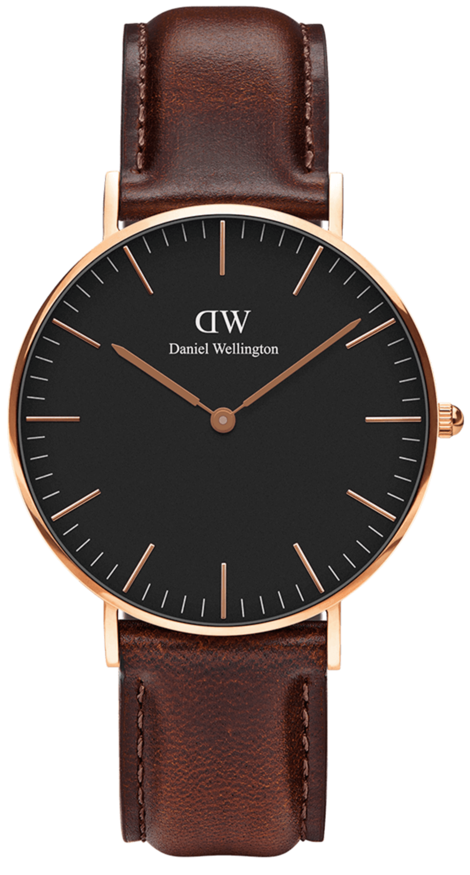 Daniel Wellington Petite St Mawes Black Dial Brown Leather Strap Watch For Women - DW00100169