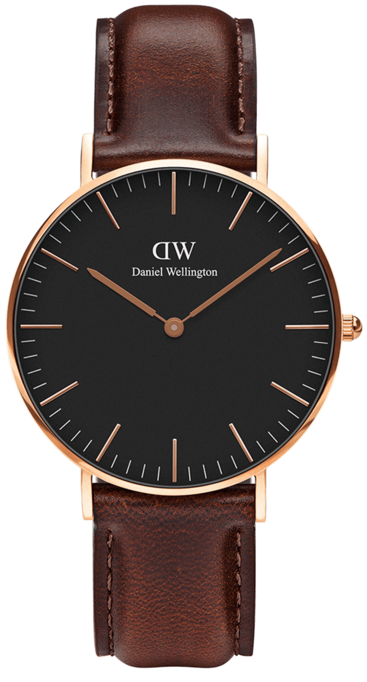 Daniel Wellington Petite St Mawes Black Dial Brown Leather Strap Watch For Women - DW00100169