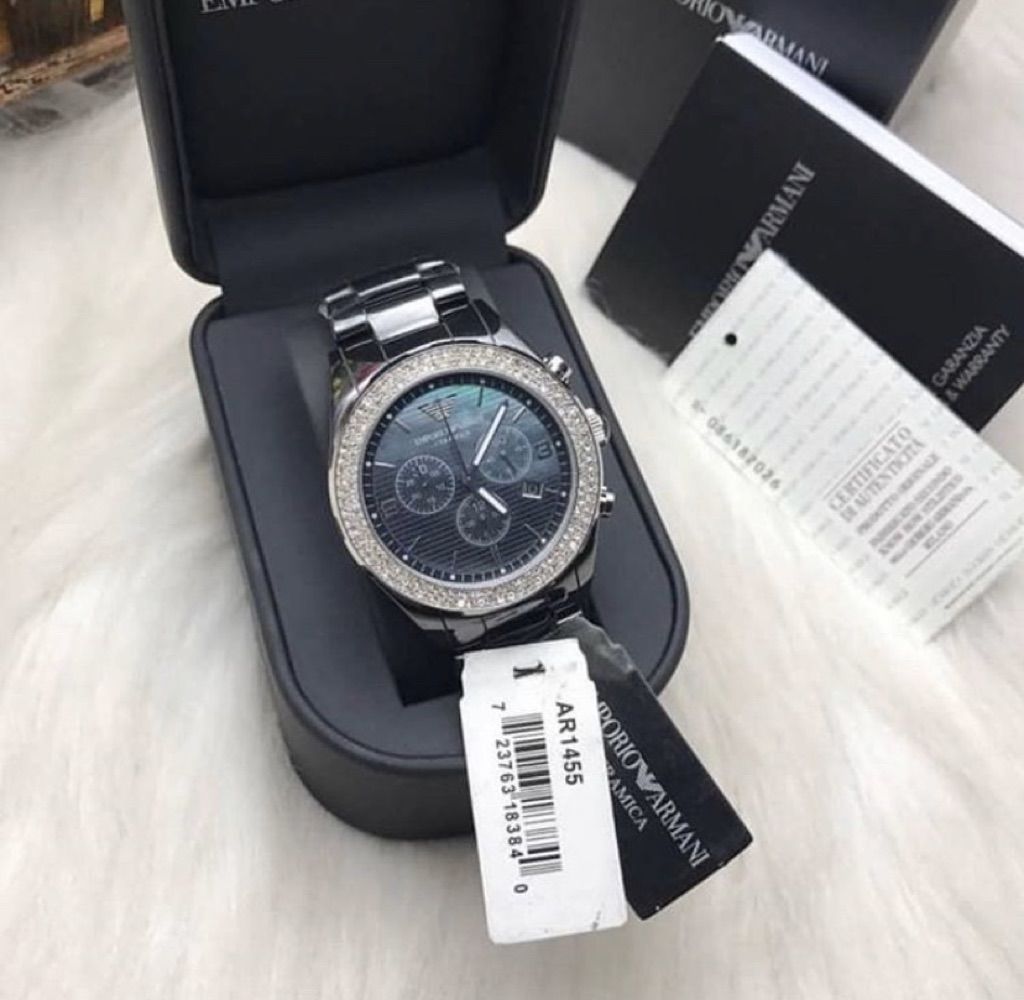 Emporio Armani Ceramica Black Dial Black Ceramic Strap Watch For Men - AR1455