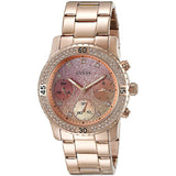 Guess Confetti Pink Dial Rose Gold Steel Strap Watch For Women - W0774L3
