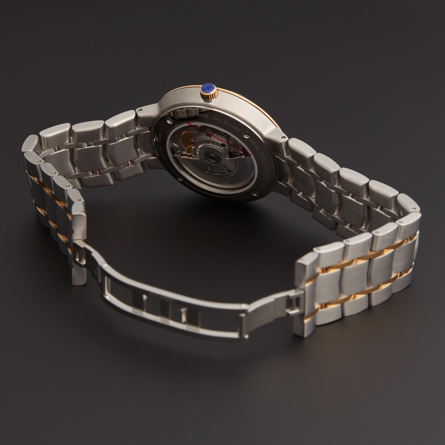 Movado 1881 Automatic Black Dial Two Tone Steel Strap Watch For Men - 0606916