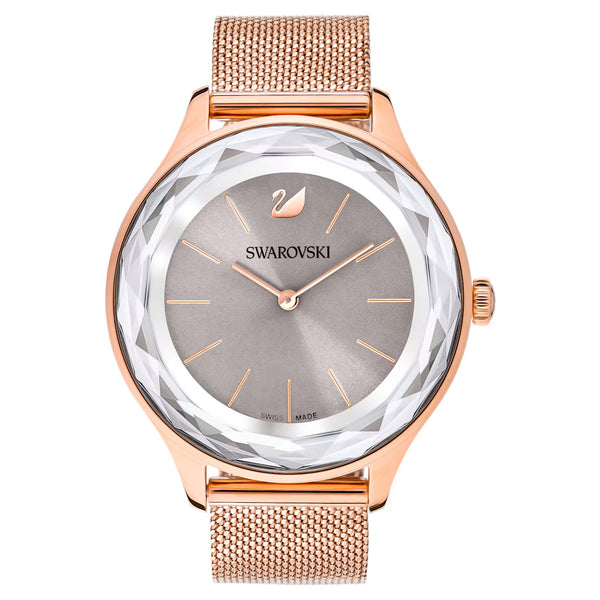 Swarovski Octea Nova Grey Dial Gold Mesh Bracelet Watch for Women - 5451634