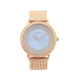 Guess Willow Crystal Blue Dial Rose Gold Mesh Bracelet Watch For Women - W0836L1