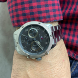 Tommy Hilfiger Blaze Chronograph Black Dial Silver Steel Strap Watch For Men - 1792029