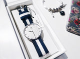 Daniel Wellington Classy Glasgow White Dial Two Tone Nylon Strap Watch For Women - DW00100082
