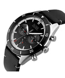 Hugo Boss Chronograph Black Dial Black Leather Strap Watch for Men - 1513864