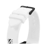 Hugo Boss Velocity Chronograph Black Dial White Rubber Strap Watch for Men - 1513718