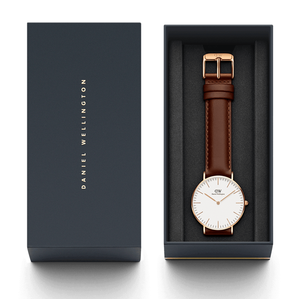 Daniel Wellington Classic St Mawes White Dial Brown Leather Strap Watch For Women - DW00100152