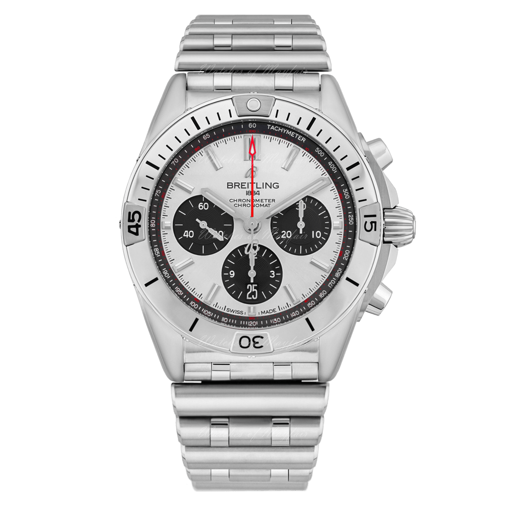 Breitling Chronomat B01 42mm Silver Dial Silver Steel Strap Watch for Men - AB0134101G1A1