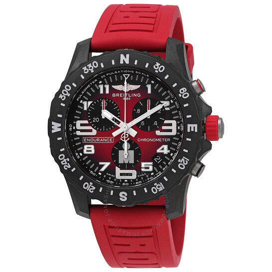 Breitling Endurance Pro Ironman Red Dial Red Rubber Strap Watch for Men - X823109A1K1S1