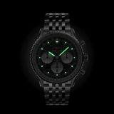 Breitling Navitimer B01 Chronograph 43 Black Dial Silver Steel Strap Watch for Men - AB0138211B1A1