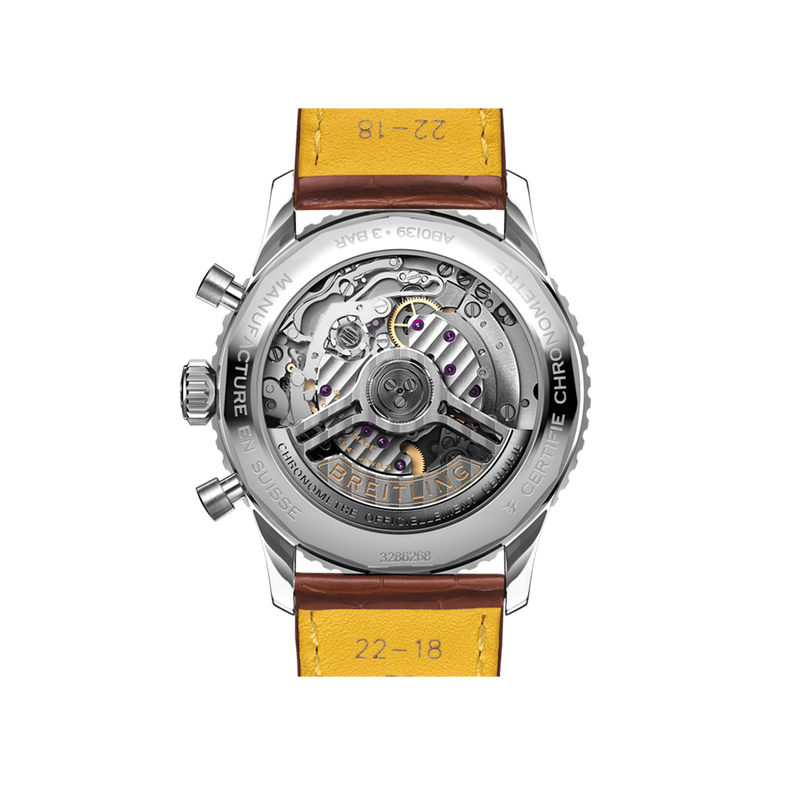 Breitling Navitimer B01 Chronograph 41 White Dial Brown Leather Strap Watch for Men - AB0139211G1P1