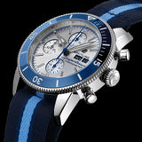 Breitling Superocean Heritage Chronograph 44 Ocean Conservancy Silver Dial Two Tone NATO Strap Watch for Men - A133131A1G1W1
