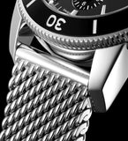 Breitling Superocean Heritage Chronograph 44 Black Dial Silver Mesh Bracelet Watch for Men - A13313121B1A1