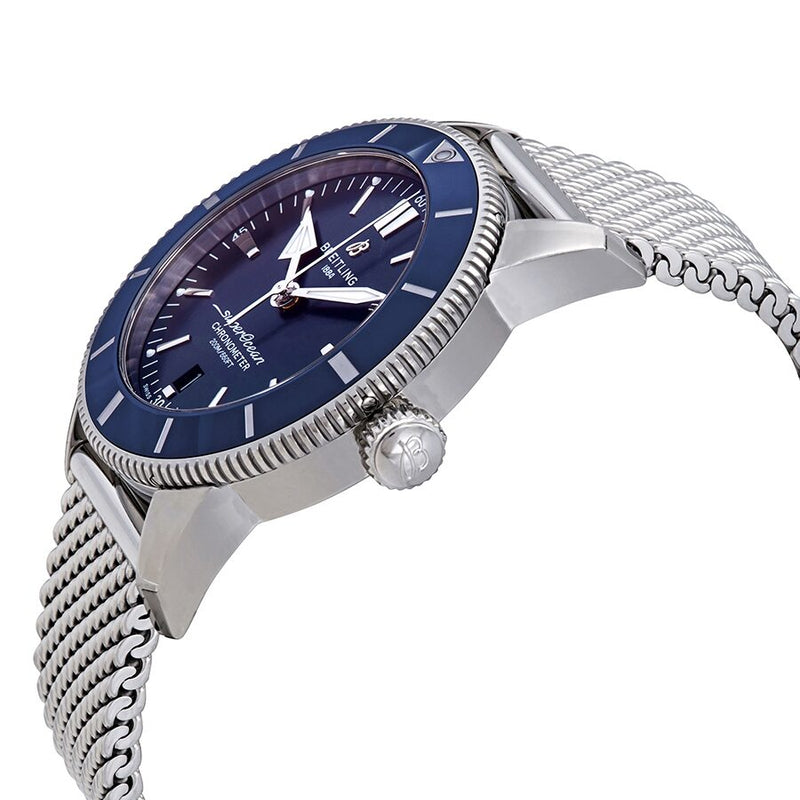 Breitling Superocean Heritage B20 Automatic 44 Blue Dial Silver Mesh Bracelet Watch for Men - AB2030161C1A1