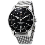 Breitling Superocean Heritage B20 Automatic 46 Black Dial Silver Mesh Bracelet Watch for Men - AB2020121B1A1