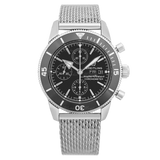 Breitling Superocean Heritage Chronograph 44 Black Dial Silver Mesh Bracelet Watch for Men - A13313121B1A1