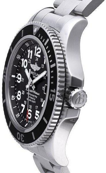 Breitling Superocean II 44mm Black Dial Black Steel Strap Watch for Men - A17392D71B1A1