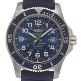 Breitling Superocean II 44mm Blue Dial Blue Rubber Strap Watch for Men - A17392D8/C910/158S/A20SS.1