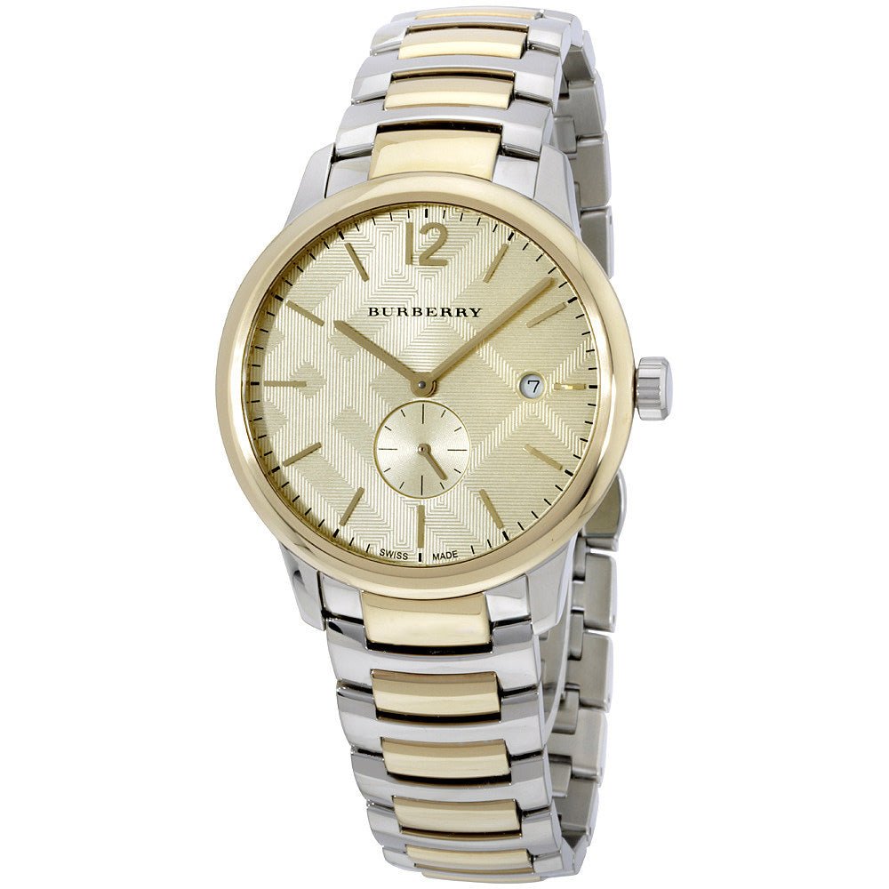 Burberry The Classic Gold Dial Two Tone Steel Strap Watch for Men - BU10011