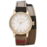 Burberry Utilitarian White Dial Multicolor Leather Strap Watch for Women - BU7851
