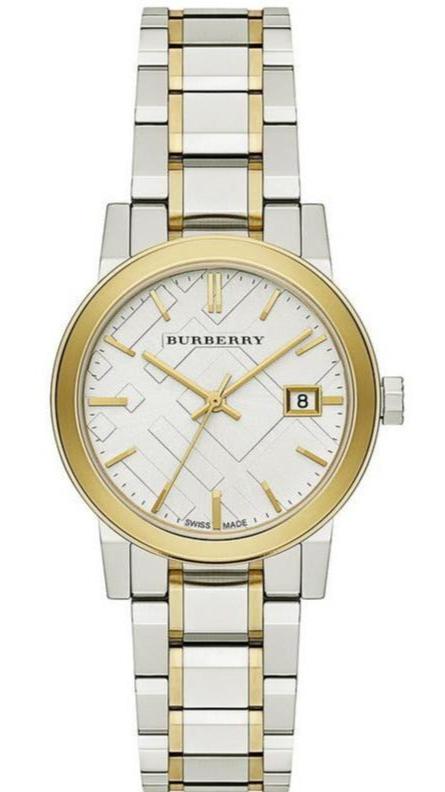 Burberry The City White Dial Two Tone Steel Strap Watch for Women - BU9115