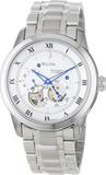 Bulova BVA Series Dual Aperture Silver Dial Silver Steel Strap Watch for Men - 96A118