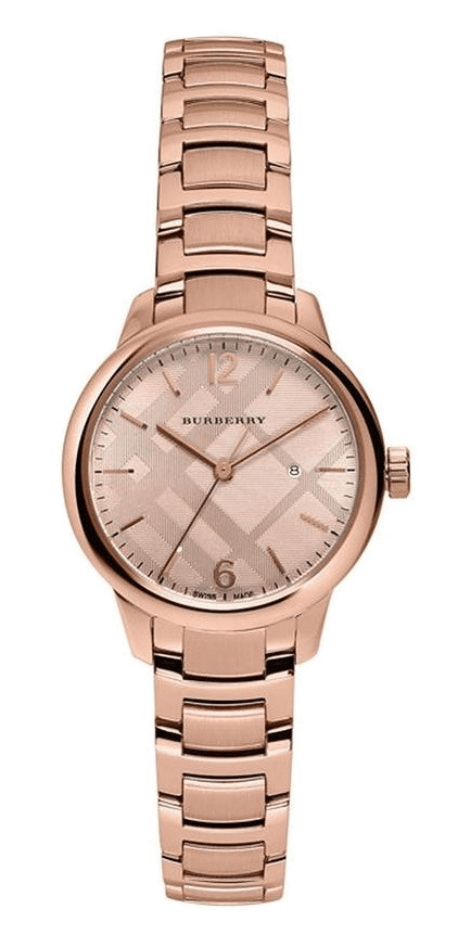 Burberry The Classic Rose Gold Dial Rose Gold Steel Strap Watch for Women - BU10116