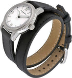 Burberry Utilitarian White Dial Black Leather Strap Watch for Women - BU7845