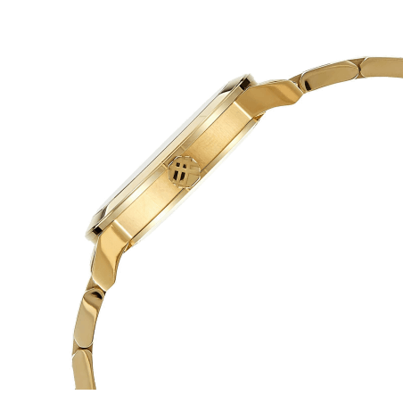 Burberry The City Silver Dial Gold Steel Strap Unisex Watch - BU9003