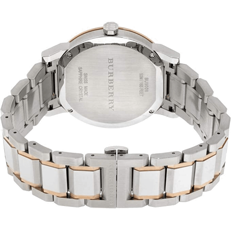 Burberry The City White Dial Two Tone Steel Strap Watch for Women - BU9006