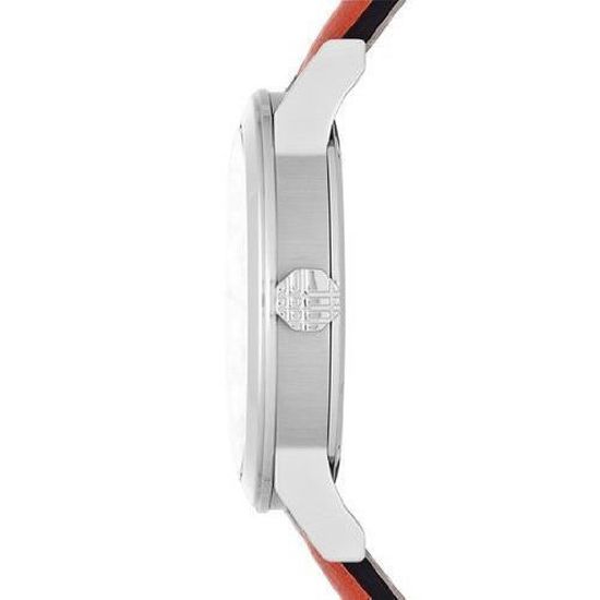 Burberry The City Silver Dial Orange Leather Strap Watch for Women - BU9121