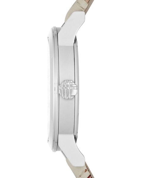 Burberry The City White Dial Beige Leather Strap Watch for Women - BU9132