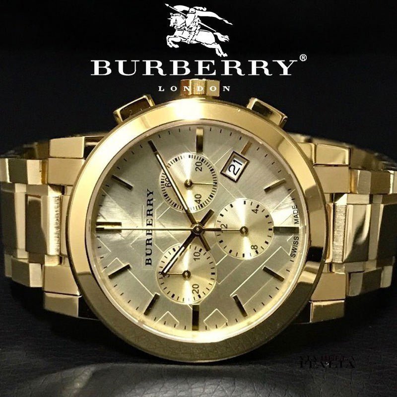 Burberry The City Gold Dial Gold Steel Strap Watch for Women - BU9753