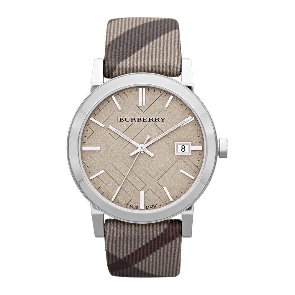 Burberry The City Nova Beige Dial Grey Leather Strap Watch for Women - BU9023