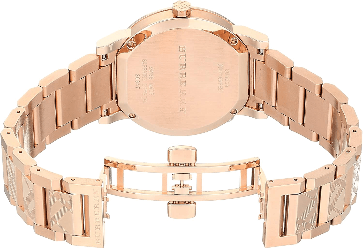 Burberry The City Rose Gold Dial Rose Gold Steel Strap Watch for Women - BU9039